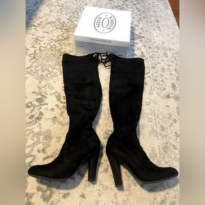 Black suede over the knee boots 7.5